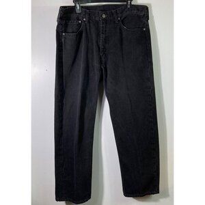 Mens Levis 505 Black Heavy‎ Cotton Straight Jeans 38 x 29